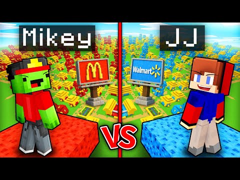 JJ and Mikey : MCDONALDS vs WALMART Civilization Battle in Minecraft ! - Maizen