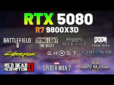 NVIDIA RTX 5080 + RYZEN 7 9800X3D - Test in 10 Games