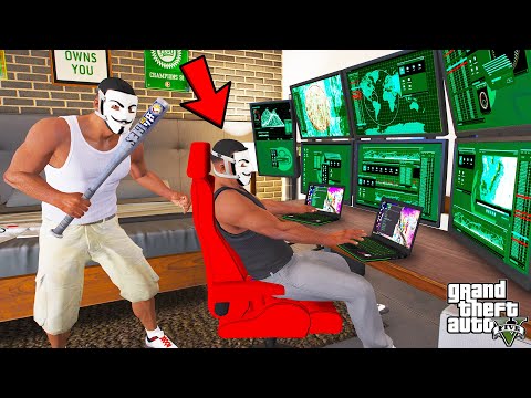 Franklin Trying To Catch Fake Mr. Anonymous Hacker in GTA 5 | SHINCHAN and CHOP