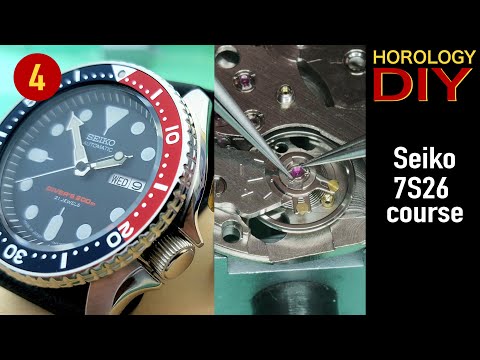 Seiko 7S26 tutorial Part 4 - Shock absorbing jewel setting and cap jewels disassembly | Horology DIY