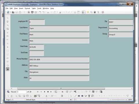 LibreOffice Base (06) Creating a form
