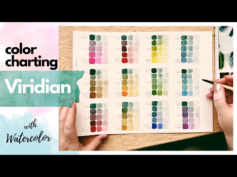 Watercolor color mixing - Viridian color study