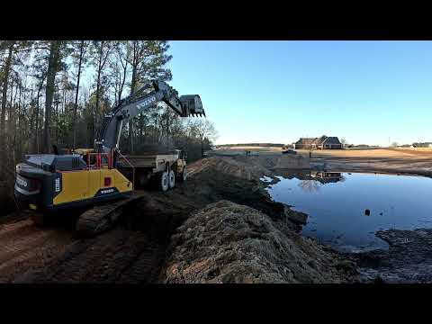 Using Both Trucks To Really Get This Leftover Dirt Hauled Away