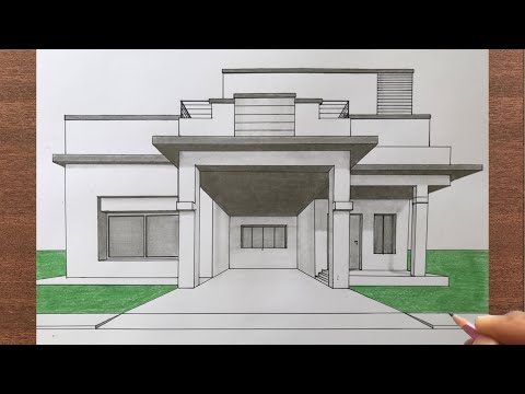 How to Draw a House in 1 Point Perspective