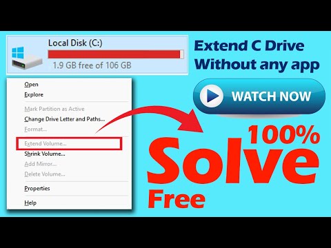 🔥🔥How to extend C Drive Space without any application in free | Solve Extend Greyed Out Issue