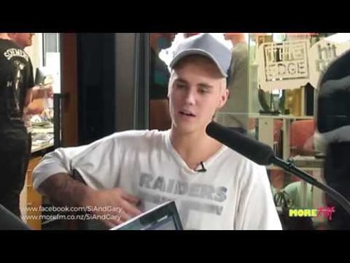 Justin Bieber talks with More FM's Simon Barnett