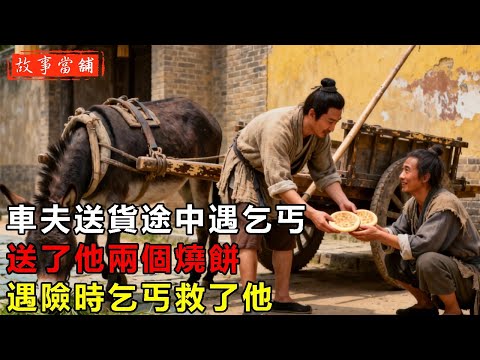 車夫送貨途中遇乞丐,送了他兩個燒餅,遇險時乞丐救了他| 民間故事 | 故事當舖
