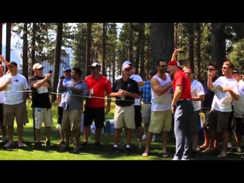 AJ Hawk tackles Fan at American Century Championship