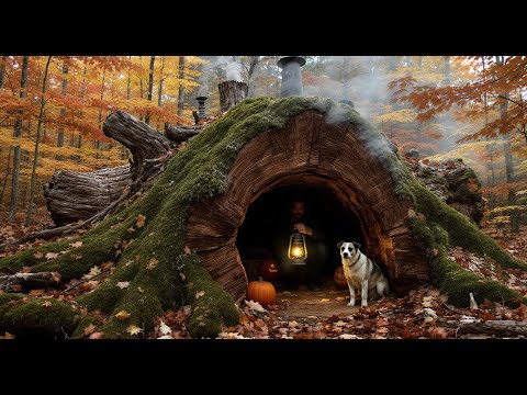 I Built a Cozy Hidden Shelter Inside a Giant Tree Root – Ultimate Bushcraft Survival
