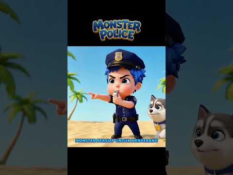 Polisi Monster 🚨 | Monster di Pantai! | Lagu Anak-Anak | Monster Police Bahasa Indonesia