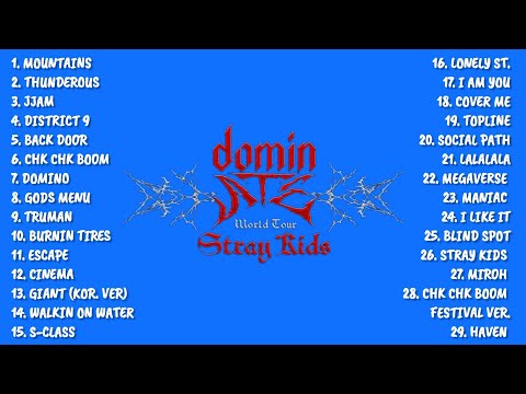 2025 Stray kids "DominATE world tour" playlist