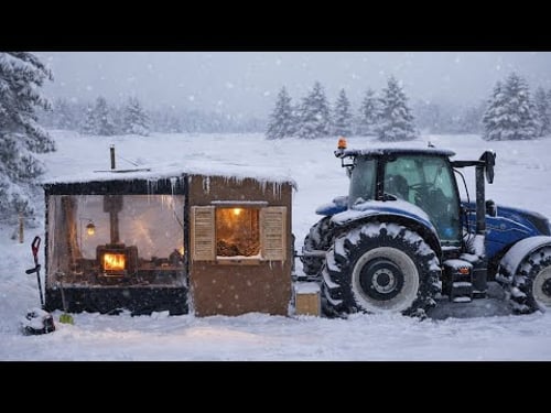 WE WENT CAMPING BY MOVING OUR CABIN WITH A MASSIVE TRACTOR