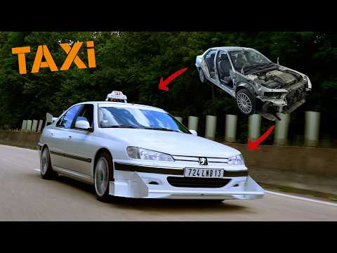 BUILDING THE 406 TAXI WITH REAL V6 IN 15 MINUTES. Homemade Taxi (1998) movie car. Part 1/2