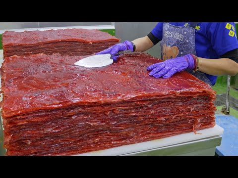 3000KG a day! Amazing Pork Jerky Mass Processing Factory, Spicy Shredded Pork/一天3000斤!驚人的台灣肉乾大量製作工廠