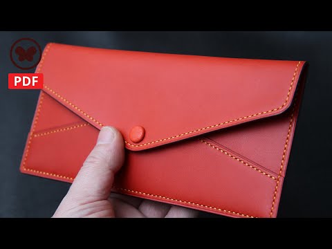 Make a leather Envelope Wallet (Free PDF Pattern) / 가죽 용돈봉투 지갑 만들어 보자 / DIY / 가죽공예