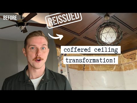 Stunning Vintage Wood Coffered Ceiling on a BUDGET