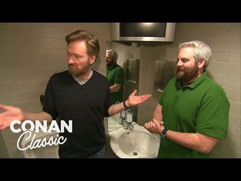 Conan Fixes An Issue In The "Late Night" Men's Bathroom | Late Night with Conan O’Brien