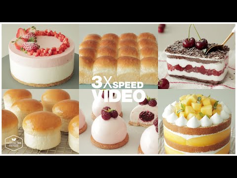 #114 3x Speed 케이크 디저트 베이킹 영상 : Cake Dessert Baking Video | Cooking tree