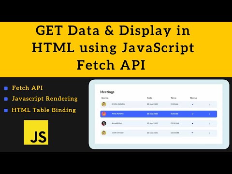 GET Data from API & Display in HTML | JavaScript Fetch API