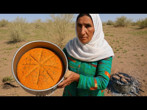 Traditional Flatbread Cooking in a Pot Over a Wooden Fire | Rustic Village Life