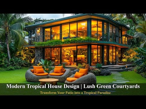 Modern Tropical House Design 🌞 | Lush Green Courtyards & Elegant Outdoor Living