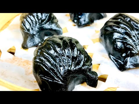 看看~~这黑黑的虾饺是怎么做出来的!