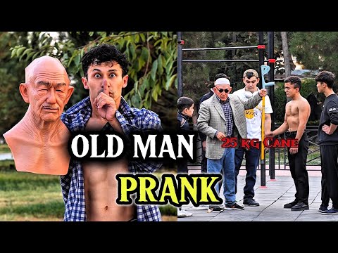 OLD MAN CALISTHENICS PRANK: GRANDPA’S HILARIOUS 20 KG CANE PRANK WITH A FAKE BELLY
