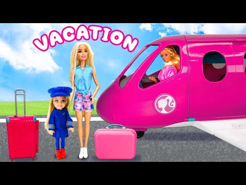 Barbie Family Packs and Travels | Vacation Airport Routine