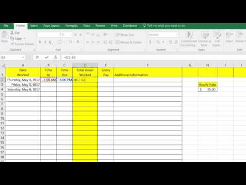 Simple Time Sheet In Excel