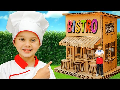 Cardboard Cafe Adventure for kids! - Funny stories for kids