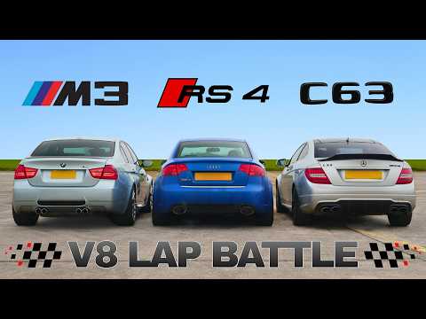 M3 vs RS4 vs C63 - V8 Track Battle