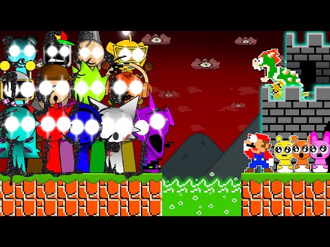 Mario & Normal Sprunki vs. All Sprunki Pibby Characters in Super Mario Galaxy Movie