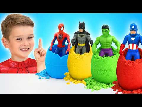 Mike becomes superhero and plays with giant surprise eggs