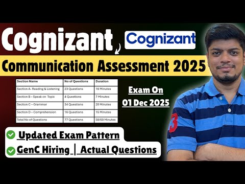🔥Cognizant Communication Assessment 2025 | Cognizant GenC Communication Round Actual Questions