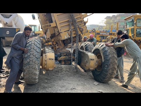 Komatsu GD605A Road Grader Rear Gear Completely Destroyed | Full Expert Rebuild & Restoration”