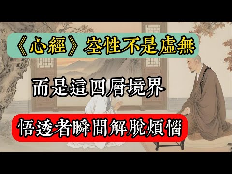 《心經》空性不是虛無,而是這4層境界,悟透者瞬間解脫煩惱!#佛教 #佛家 #佛法 #佛學知識 #佛學智慧 #修心修行 #佛教文化 #禪悟人生 #傳統文化