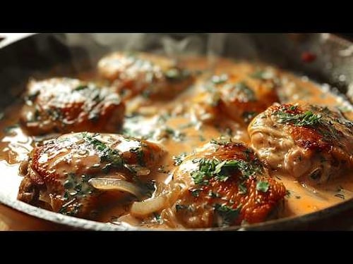 Champion des Familienessens! Unwiderstehliche Hähnchenschenkel in Sahnesoße!