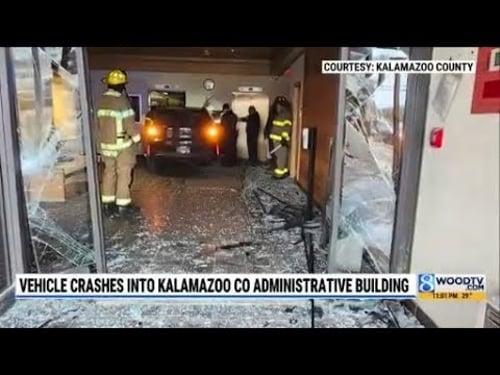 Car crashes into Kalamazoo County Administration Building Saturday