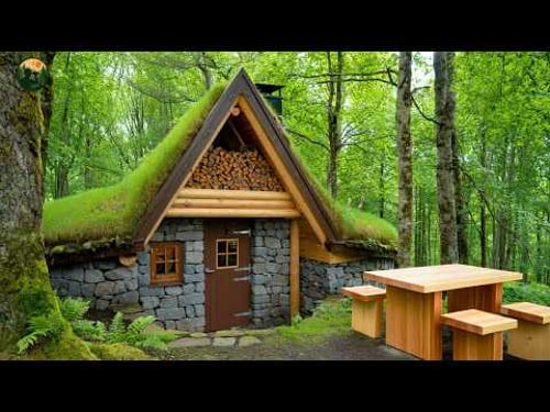 One Man Builds A Cabin In The Woods From Scratch
