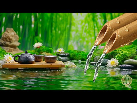 Relaxing Sleep Music + Bamboo Water Sounds 🌿 Meditation Music Relax Mind Body, Deep Healing Music