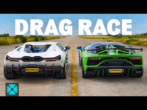 Lamborghini Showdown: Aventador SVJ v Revuelto 1/4 MILE RACE
