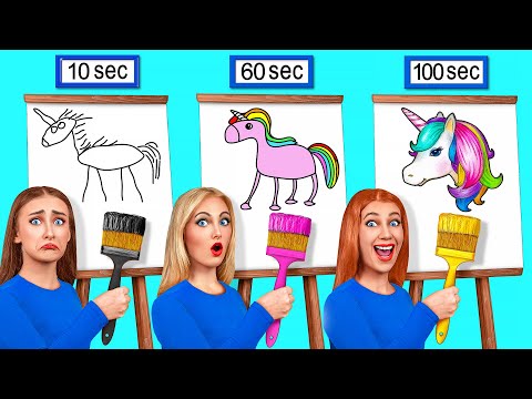 10 Sekunden vs 60 Sekunden vs 100 Sekunden Zeichen Challenge von Multi DO