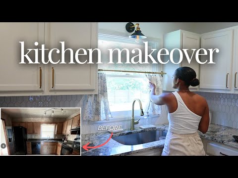 I Gave My 90's Kitchen An EXTREME DIY MAKEOVER | Full Start to Finish Kitchen Renovation