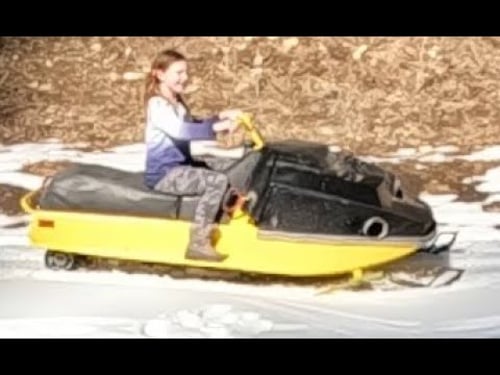 Kid Safe Snowmobile; Built Cheap!