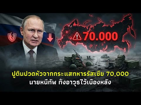 ปูตินปวดหัวจากกระแสทหารรัสเซีย 70,000 นายหนีทัพ ทิ้งอาวุธไว้เบื้องหลัง
