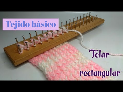 Tejido básico en telar rectangular | Punto cruzado- principiantes | Subtitulos disponibles