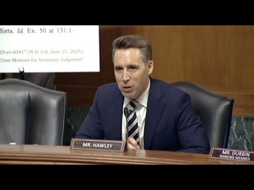 Hawley Exposes Big Tech For Pirating Data To Train AI, Bankrupting U.S. Creative Community