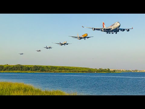🇺🇸 NEW YORK John F. Kennedy Airport Plane Spotting + Aircraft & Flight Route Information Subtitles !