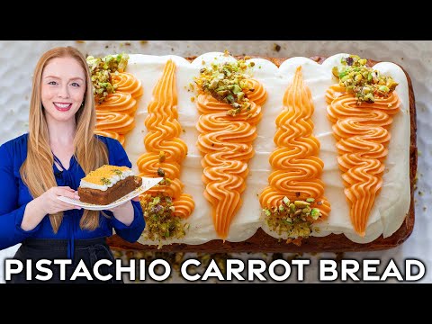 Amazing Pistachio Carrot Bread with Cream Cheese Frosting!