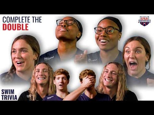 Challenging Olympic Swimmers to Complete the Double | Trivia Challenge